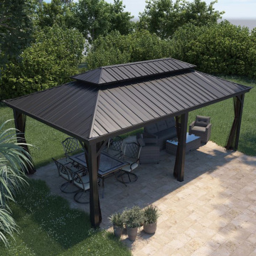 Gazebo in alluminio esterno elegante per spazi per il tempo libero