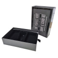 Drawer Black Paper Soap Box with flocking Tray