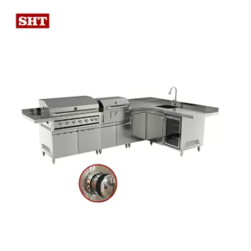Smokeless BBQ Infrared Gas Barbecue Grill Bulit-in BBQ Cabinets