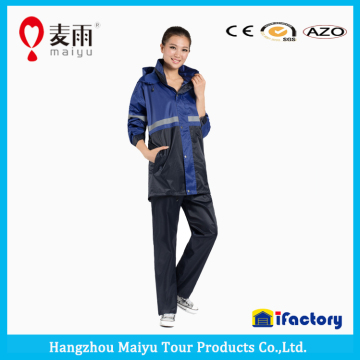 maiyu rain suit rain jacket pvc/polyester rainsuit