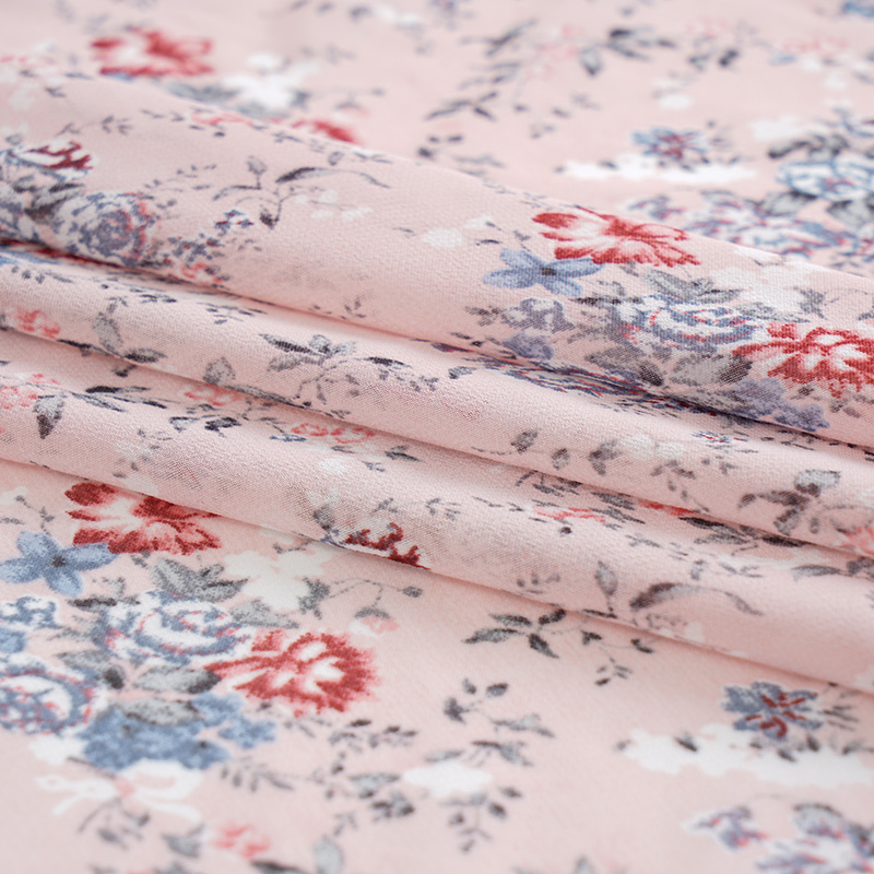 Lwo MOQ Custom Digital Printed Floral Polyester Breathable Chiffon Fabric For Blouse And Skirt In Summer