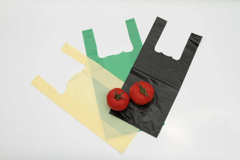 Heat Resistant Polythene Plastic Bags Black T Shirt Bags Wholesale