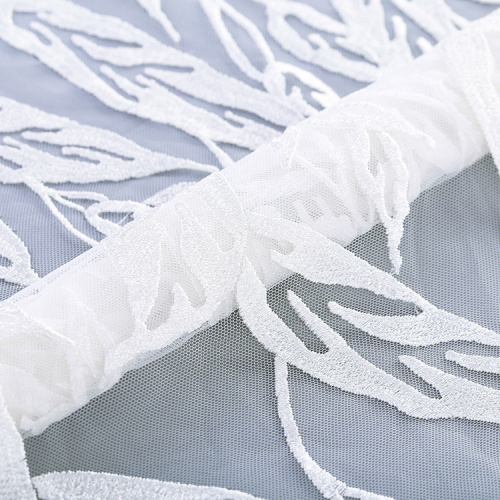 White Color Flat Lace Embroidery Fabric