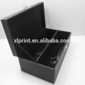Black leather wine bottle watch gift boxes