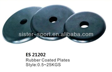 Olympic solid rubber coated weight plates