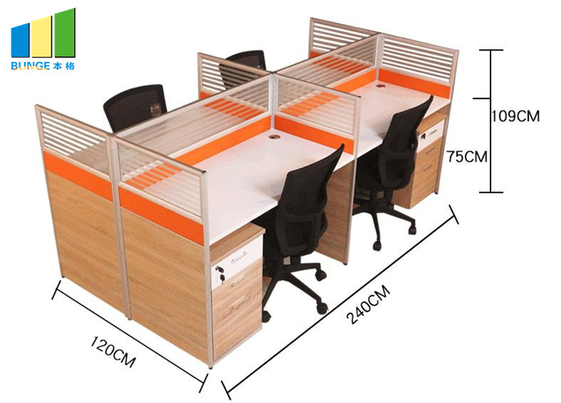 Modern Style Computer Table Executive Mesh Chair Cubicle Office Workstation for Call Center