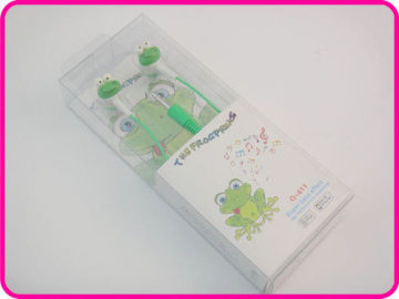 Durable And Lightweight Funny Frog Mp3 Earphones, 3.5mm Stereo Cartoon Earphones Ydt16