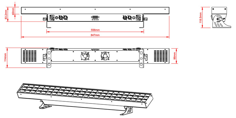 72pcs Bar Light Size