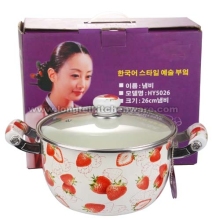 26cm Enamel Casserole With Ceramic Handle And Knob