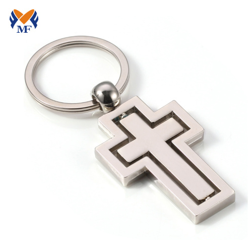 Metal Cross Keychain Mockup