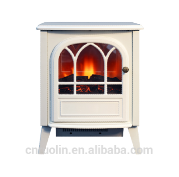 antique Freestanding White Electric Fireplace