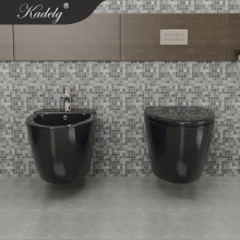 Black Designed Sanitary Ware Toilet WC Bidet Set