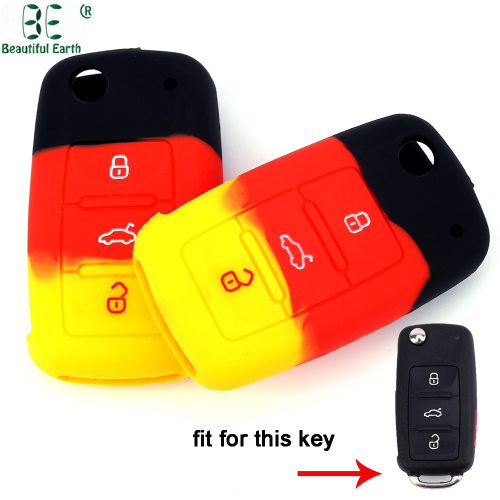 Multicolor Volkswagen Polo 3 Buttons Key Cover