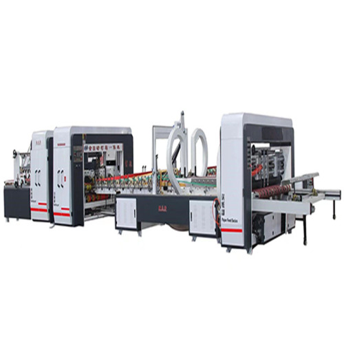 Corrugated Cardboard folding gluing and stitching machine