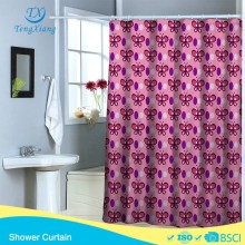 Lavender Pink printing butterfly Polyester Shower Curtain