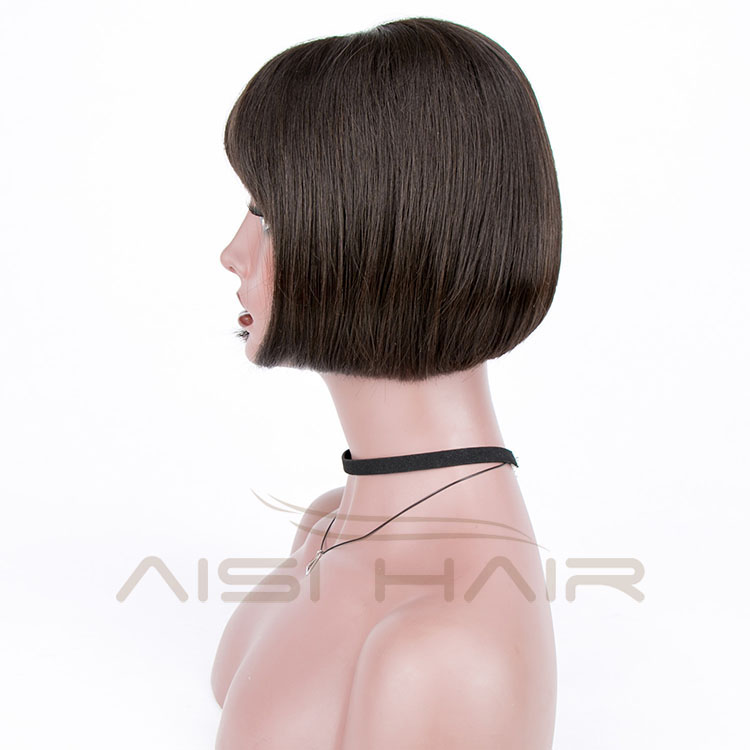 Aisi Hair Wholesale 10a Grade Peruvian Hair in China 8 Inch Full Lace Bob Wigs For Black Women