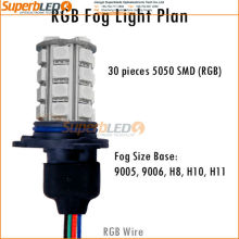 Multicolor changing fog light 9006 5050 30SMD for headlight