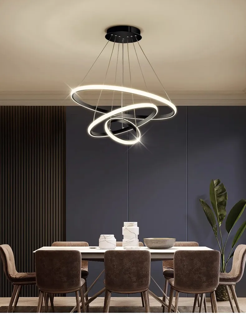 Luxury Decorative Circle Ring Pendant Light for Modern Living Room