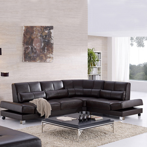 3-teiliges Leder-Sofa-Set mit Chaise