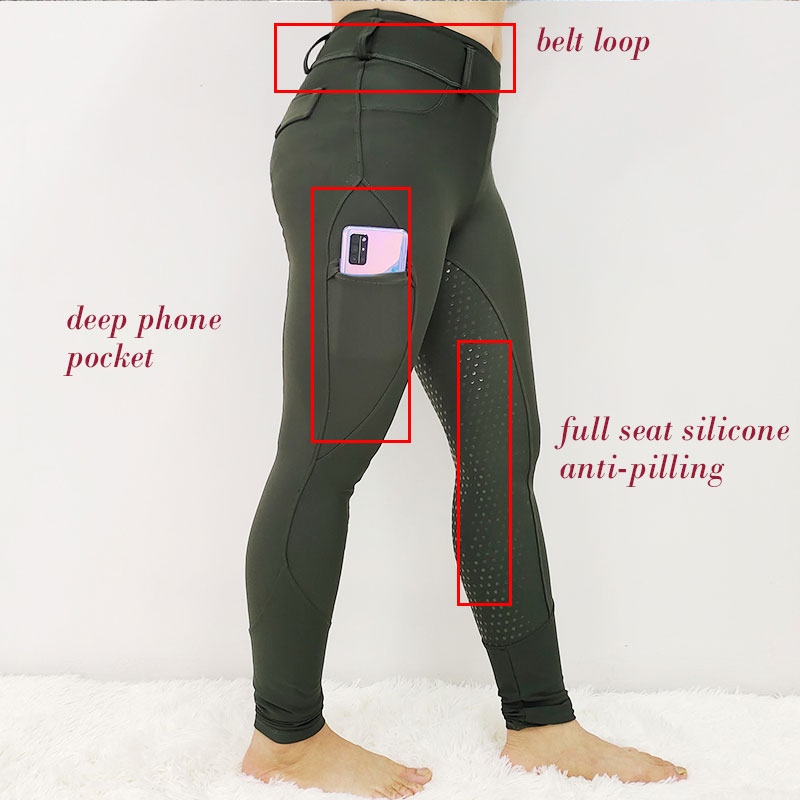 Pantaloni da donna equestre silicone a sedile completo