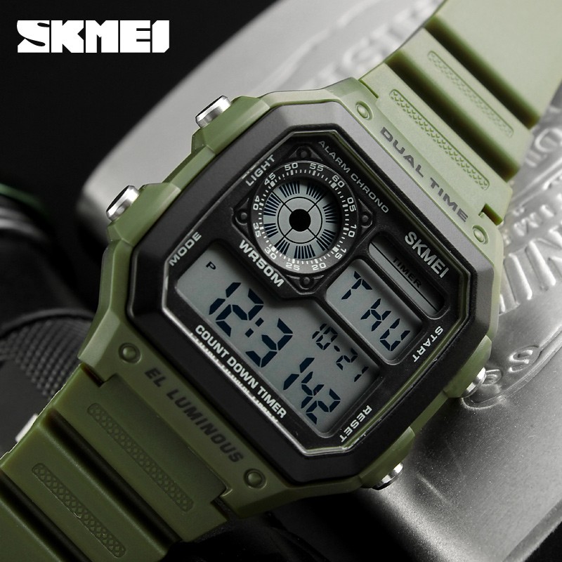 skmei 1299 japanese designer digital hand square watch