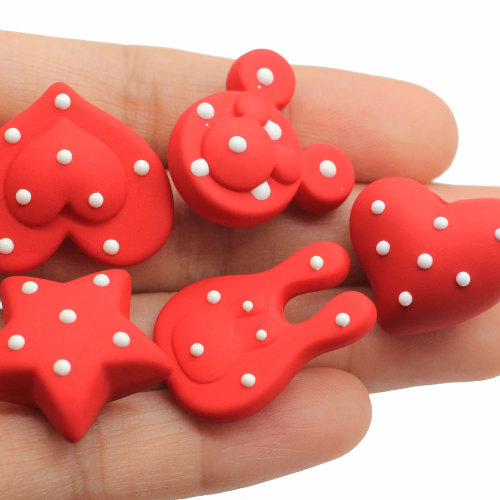 New Resin Design Red Heart Star Button Beads Diy Crafts Χειροποίητο Art Decor για Παιδικά Πουκάμισα Παπούτσια Ρούχα Στολίδι