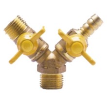 two outside a gas three-way valve