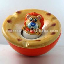 3D Hand-Painted Happy Shap Ceramic Lion Ashtray