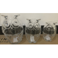 Owl Shaped Glass Candle Jars Colorful Glass