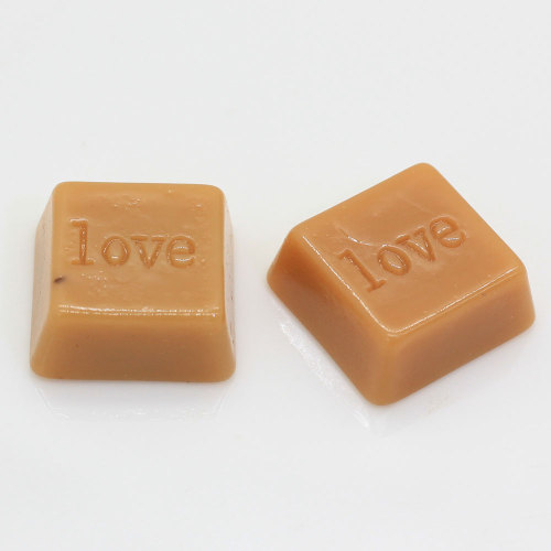 Hot koop Chocolade Snoep Vormige Kralen Liefde Geschilderde Hars Cabochon 100 stks Handgemaakte Ambachtelijke Decor Kralen Charms