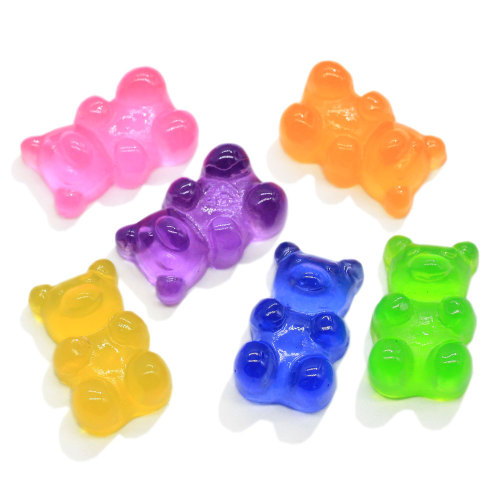 Vendita calda Orsetti gommosi in miniatura Candy Resin Flatback Cabochons 11 * 17MM GUmmy Bear Candy Abbellimento Capelli Bow Centers Crafts