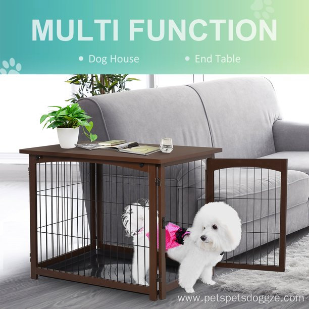 Wooden Decorative Dog Cage Pet Side Table House