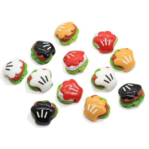 Kawaii Resin Paw Bread Cabochon Simulation Food Hamburger Crafts Charms Children Kitchen Toys Keychain Ornament Parts