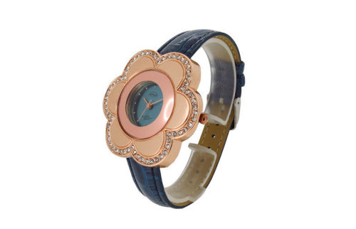 Custom Flower Shape Leather Wristband Watch 1 Atm Ladies Analog Watch