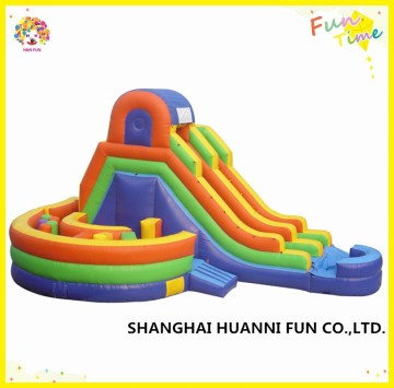Outdoor central park sports commercial 10x6m kids PVC inflatable water slide with pool price