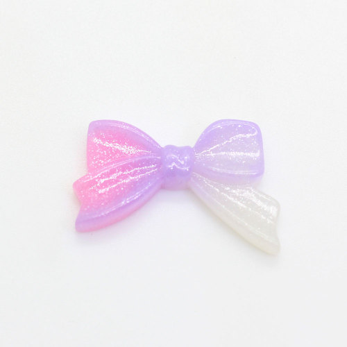 Gradient Color Flat Back Mini Bowknot Shape Resin Cabochon 100pcs Girls Hair Clothes Accessories DIY Decor Charms