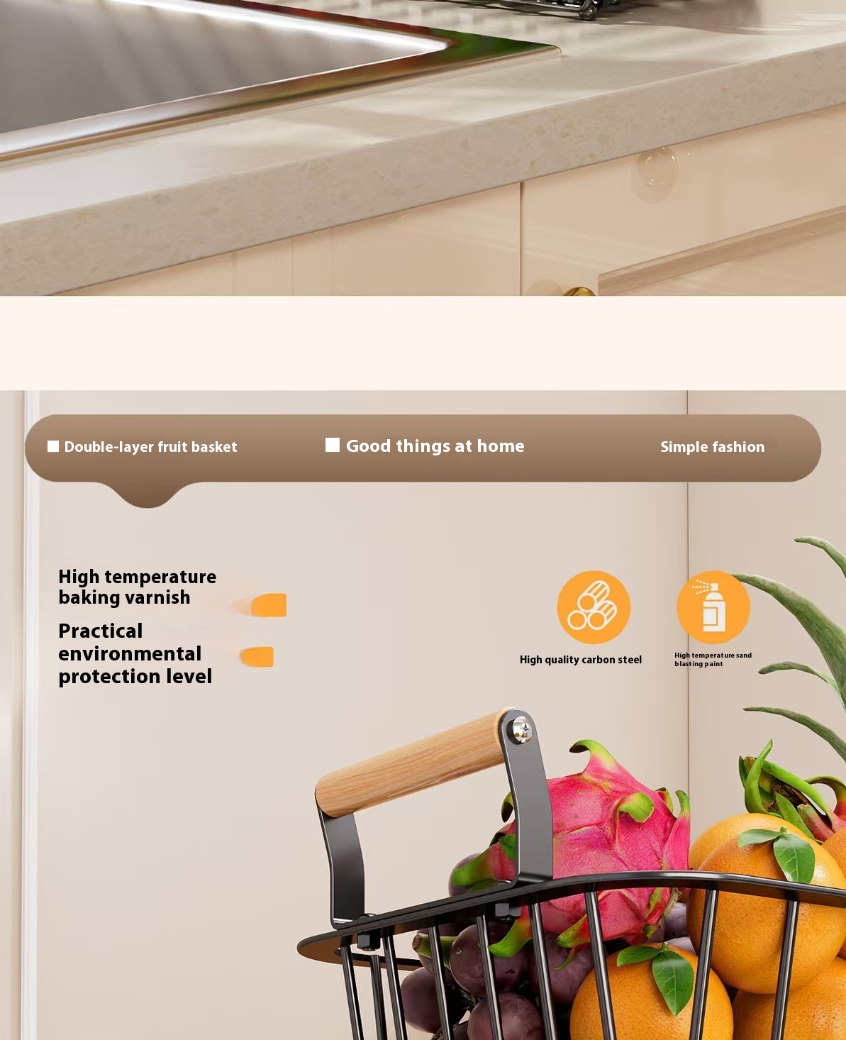 سازماندهی ذخیره سازی آشپزخانه فلزی دو طبقه Dual-Tier Metal Kitchen Storage Organizer