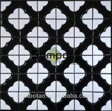 wholesale price black and white waist line ceramic mosiac wall tile