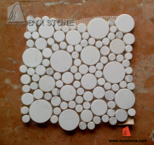 Ariston White Polished Marble Mosaic Pattern