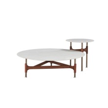 Natural White coffee table round marble table sets