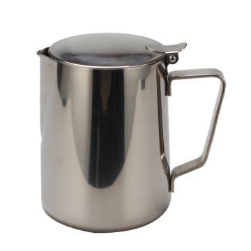 Food Grade Stainless Steel Milk Frother Pitcher-Lid