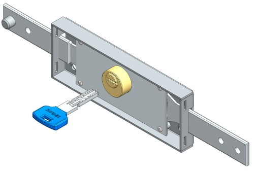 Central roller shutter lock computer key straight bolt