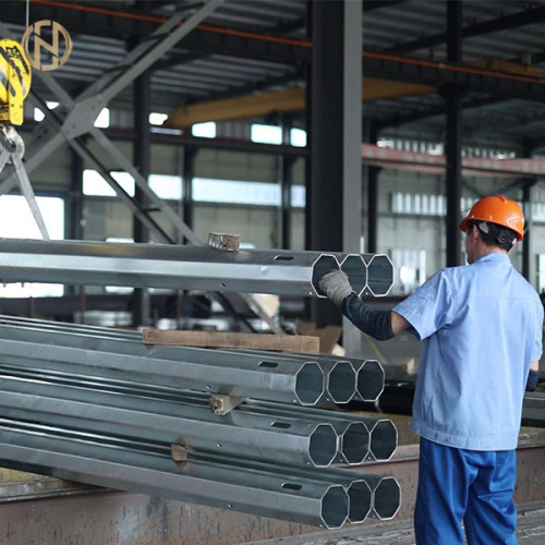 overhead power line electric pole galvanized steel pipes