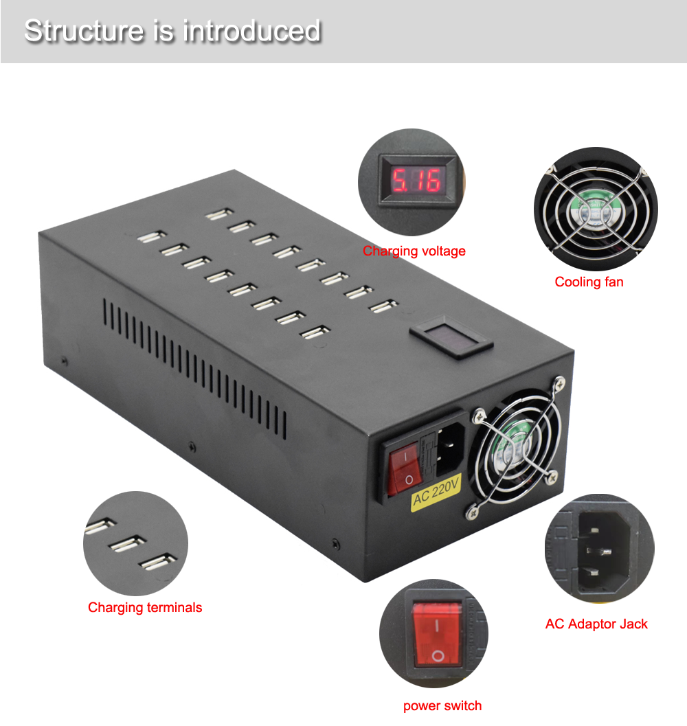 16-Port USB Smart Charger Highlights 16-Port USB Smart Charger Highlights