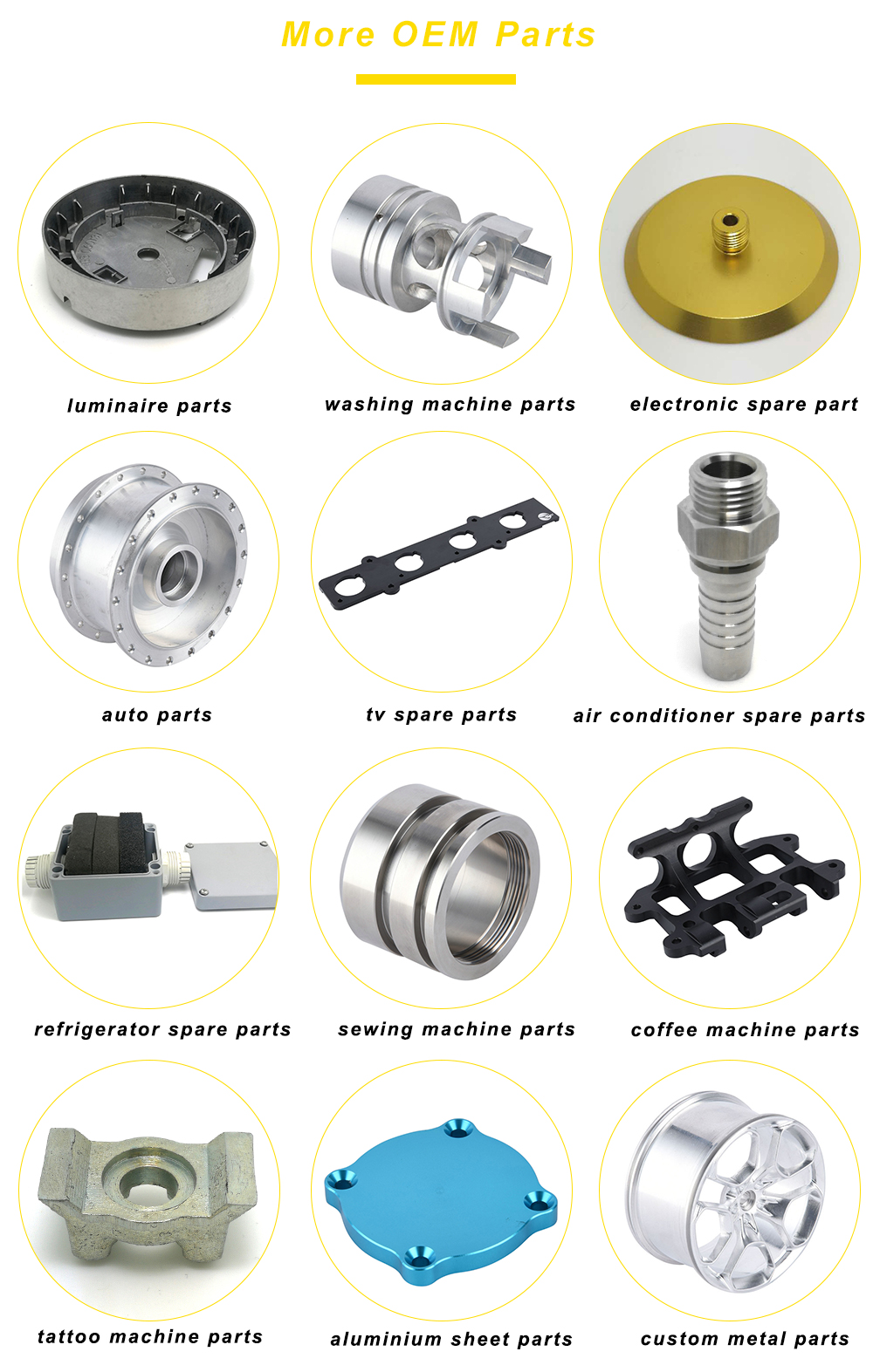Professional OEM supply cnc milling aluminum parts spare parts for textile machine