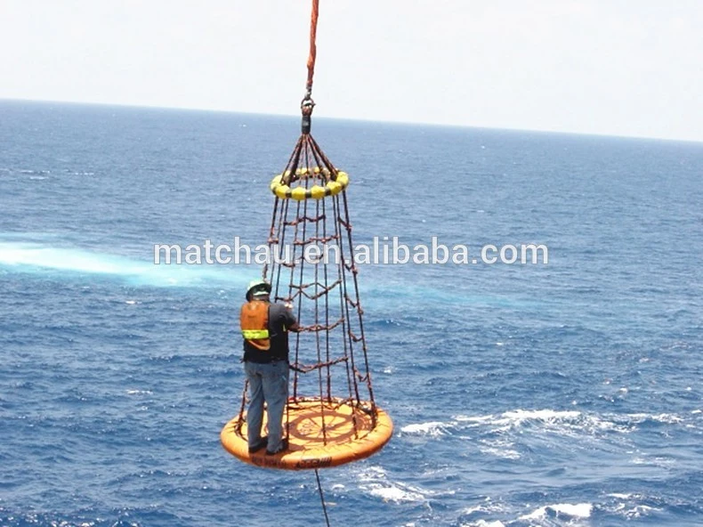 Marine Offshore Nylon Net Personnel Transferring Basket at Oil Platform