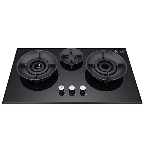 2 Burner Gas Hob Wok Burner Burner Black Glass