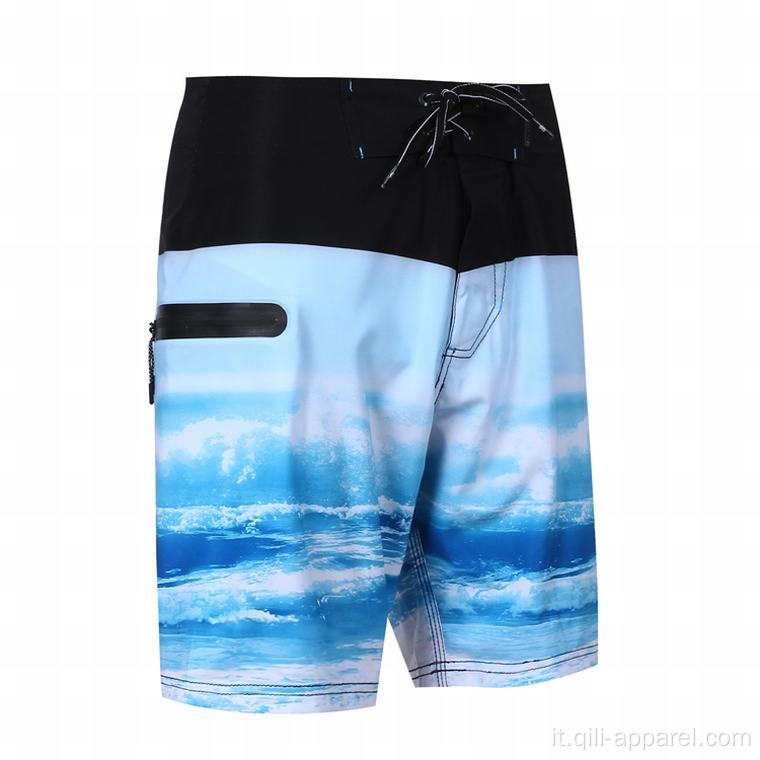 pantaloncini da bagno da bagno pantaloncini con stampa hawaiana elasticizzati a 4 vie