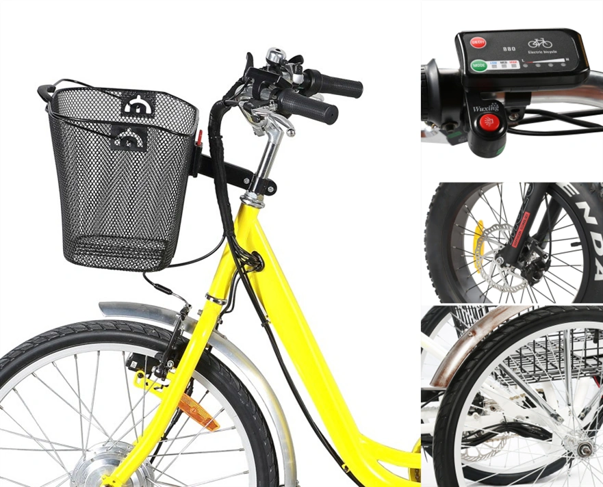 350W Front Drive Electric Tricycle City Bike with Basket