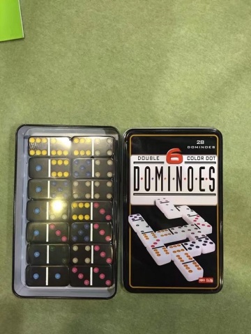 Color  Dominoes In Tin Box